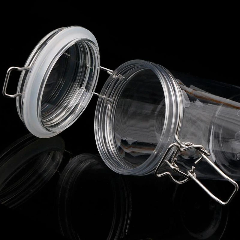 1500ML Plastic Round Clip Top Storage Jar With Airtight Seal Lid Food Container top sale,New Year Gift