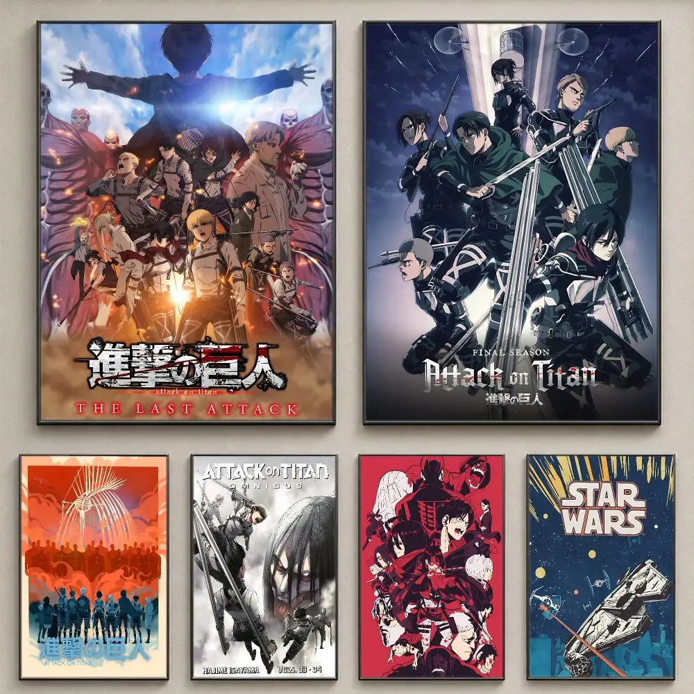 Anime A-Attack o-on T-Titan Poster Poster Large Unframed Wall Art Modern Minimalist Decor Print for Living Room Home