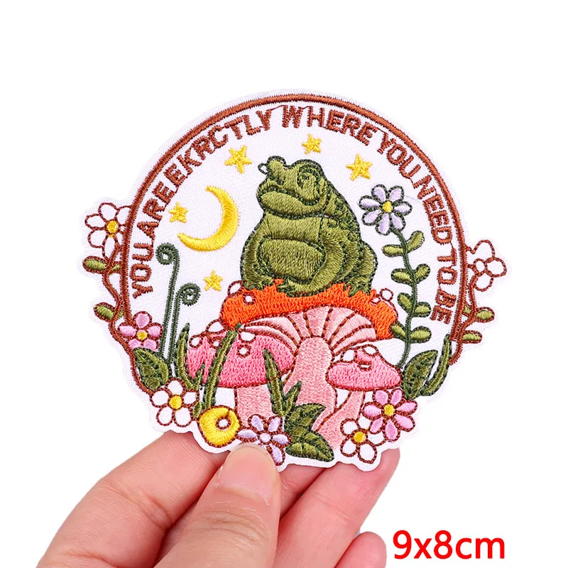 Flower Mushroom Letter Embroidery Patch Cartoon Iron On Patches For Clothing Thermoadhesive Patches On Clothes DIY Fusible Patch