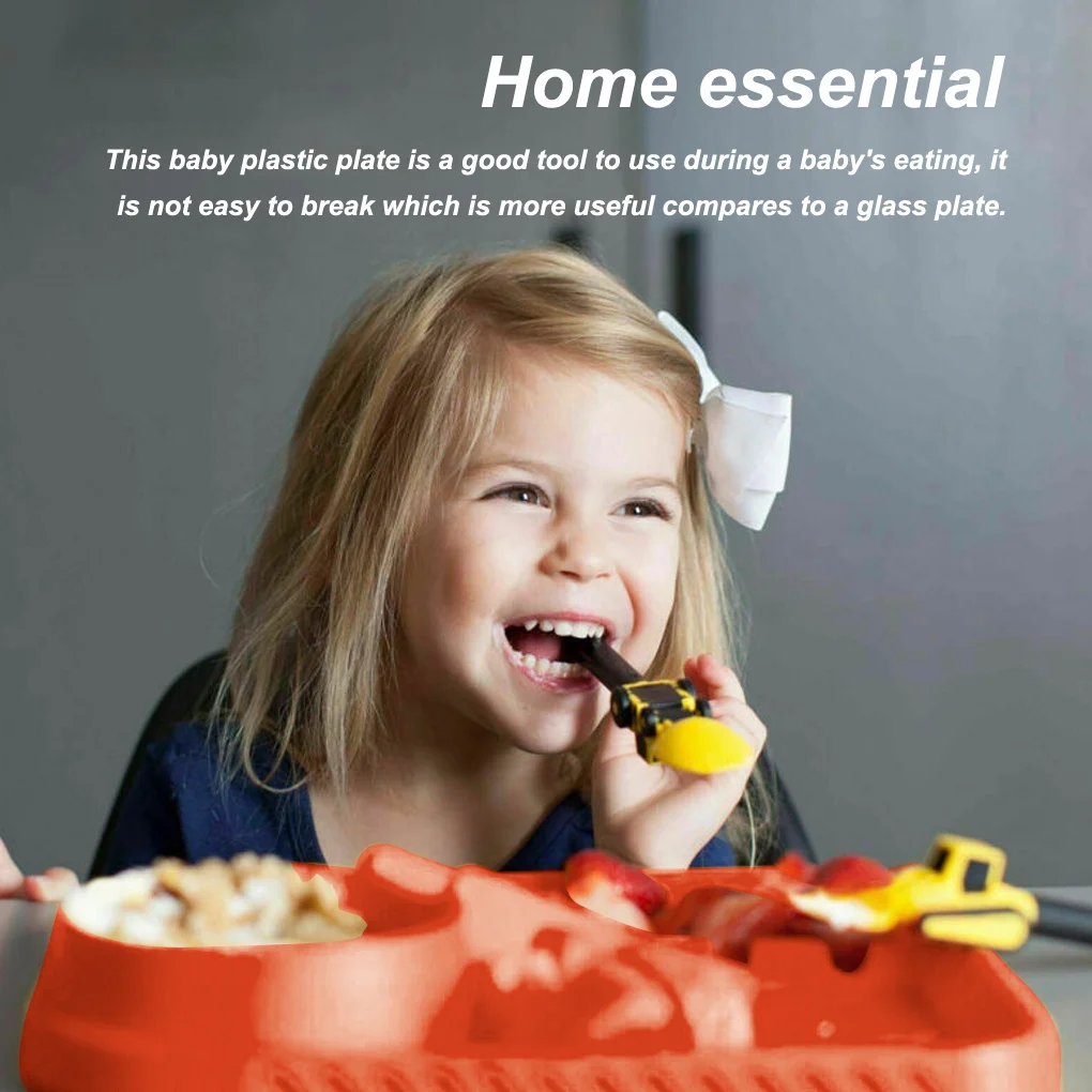 Kids Dishes Children Portable Dining Plate Breakfast Feeding Reusable