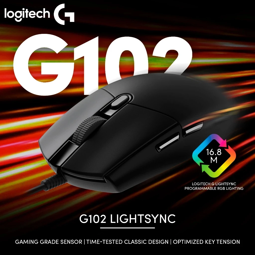لوجيتك G304 ماوس ألعاب سلكي G102 ماوس ألعاب لاسلكي Speed 12K ديسيبل متوحد الخواص 6 أزرار إضاءة RGB لـ LOL CS