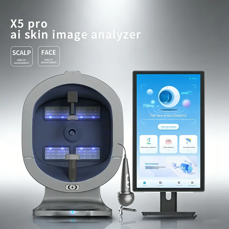 for X5Pro Professional AI Skin Analyzer 8 Spectrum Scanner for Salons Moisture Wrinkle Acne Pore Pigment Tester
