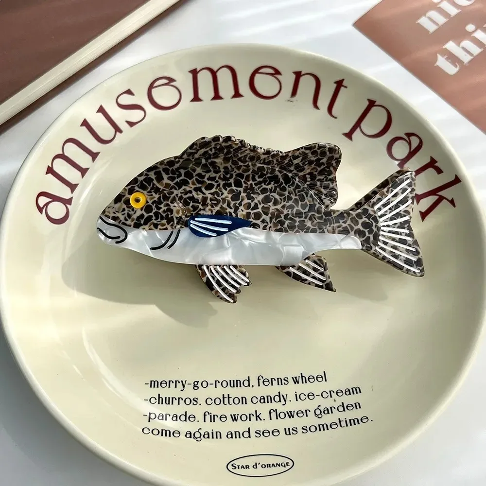 

Work Sweet Acetate Fish Hair Claw Acetic Acid Egg Sperm Whale Shark Clip Headdress Noctilucent Animal Hair Clip Beach