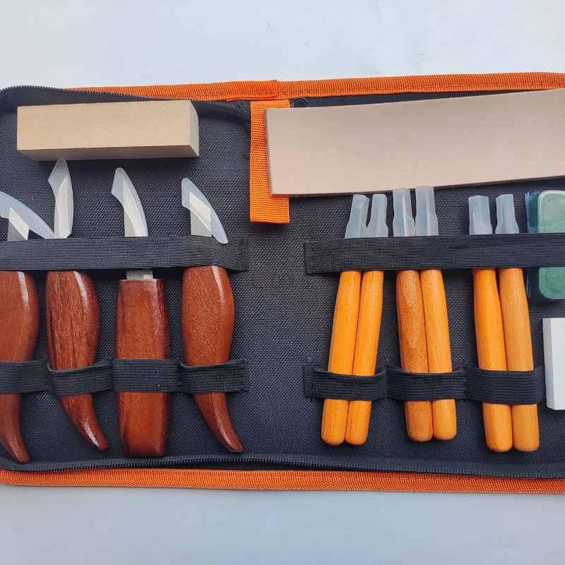 Wood Carving Tools Set with Walnut Handle Round Shank Gouges Chisels Scrapers Tools for Hand Carving Premium Quality Durable