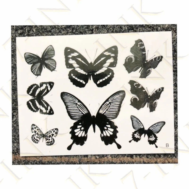 Waterproof Temporary Tattoo Sticker Butterfly Lavender Flower Bird Feather Sun Art Water Transfer Fake Tatoo Flash Tatto