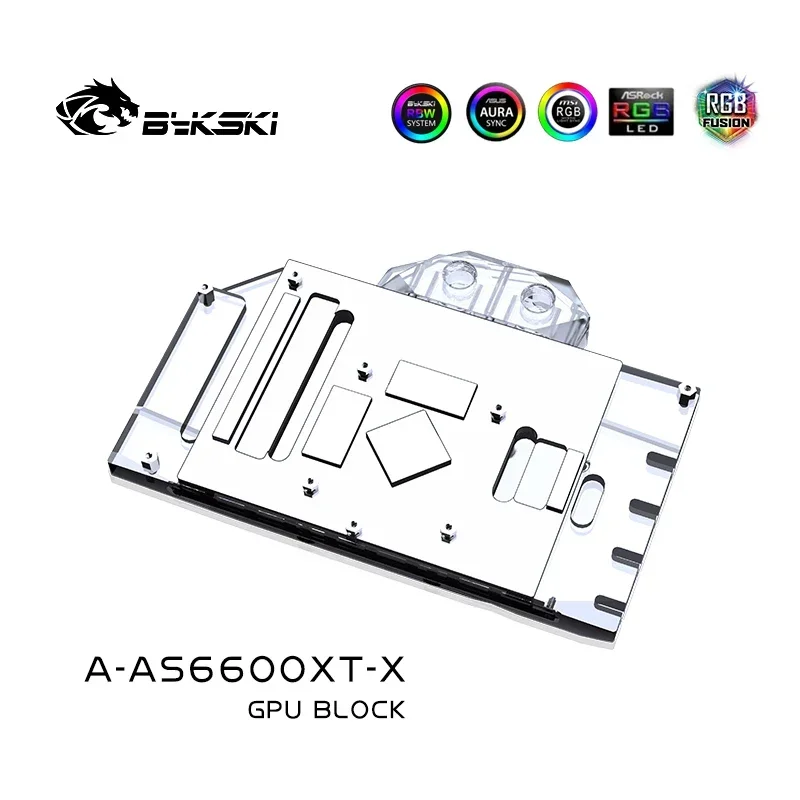 Bykski GPU Water Block สําหรับ ASUS DUAL Radeon RX 6600 XT O8G OC Edition การ์ด/ASUS ROG Strix Radeon RX 6600 XT OC A-AS6600XT-X