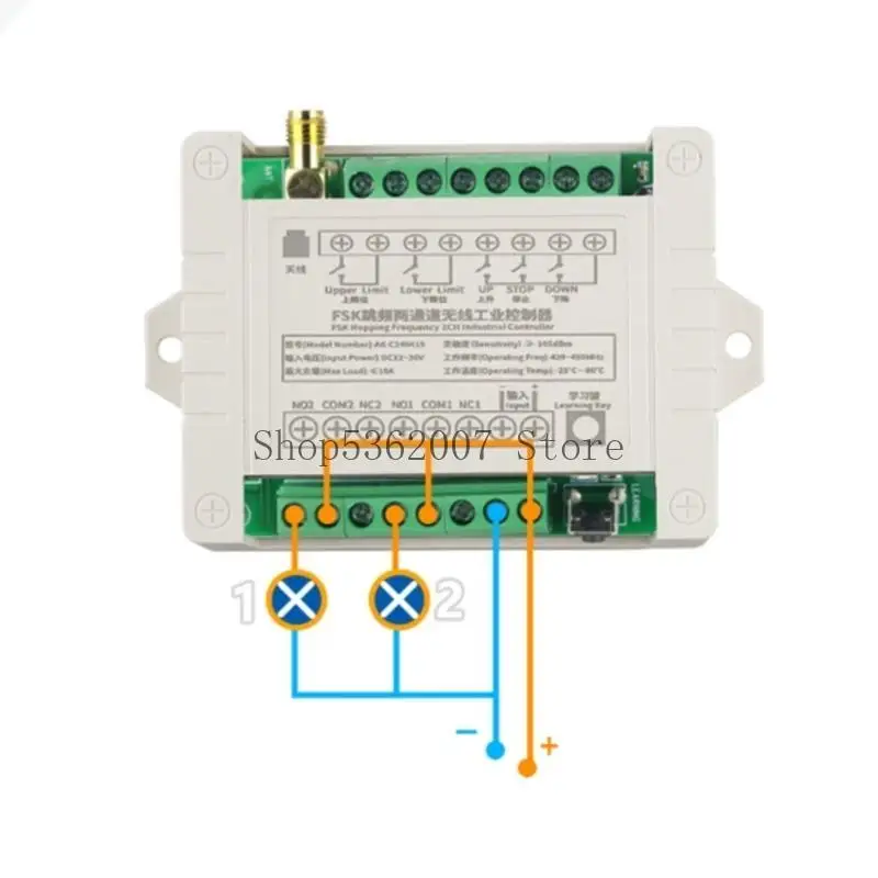 

Programmable Double Channel RF Remote Switches 420-450MHz Hopping 2CH Control 40JB