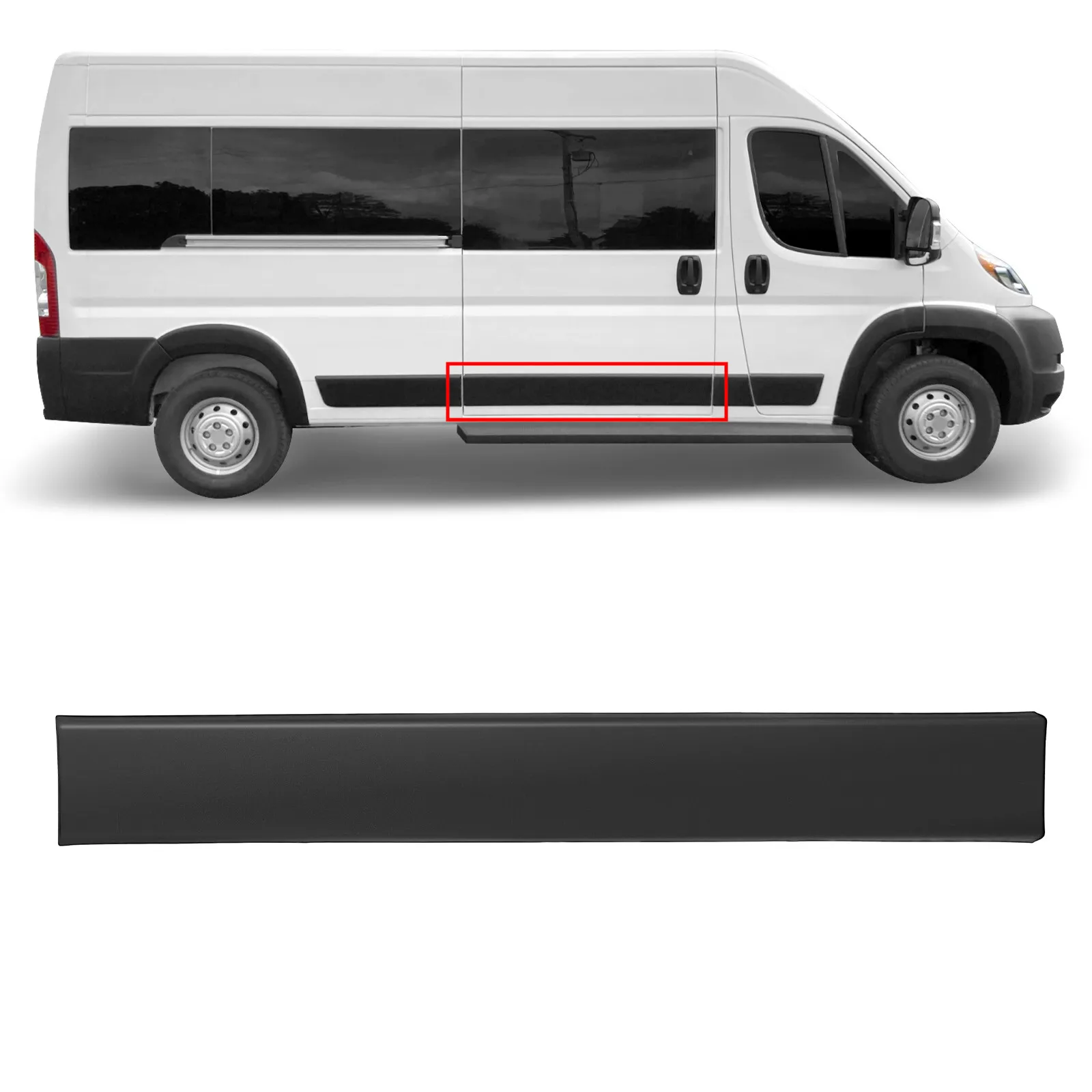 

Fits Ram Promaster 2019-2024 Right Side Sliding Door Trim Molding Passenger Side