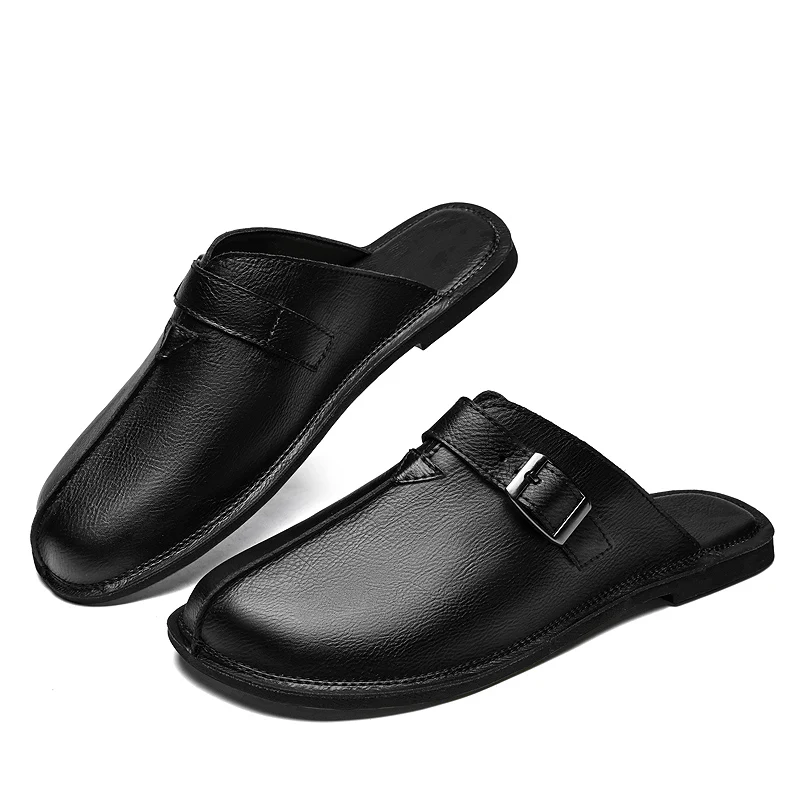 

Men Genuine Leather Sandals Casual Breathable Non Slip Lightweight Summer Beach Outdoor Walking Shoes