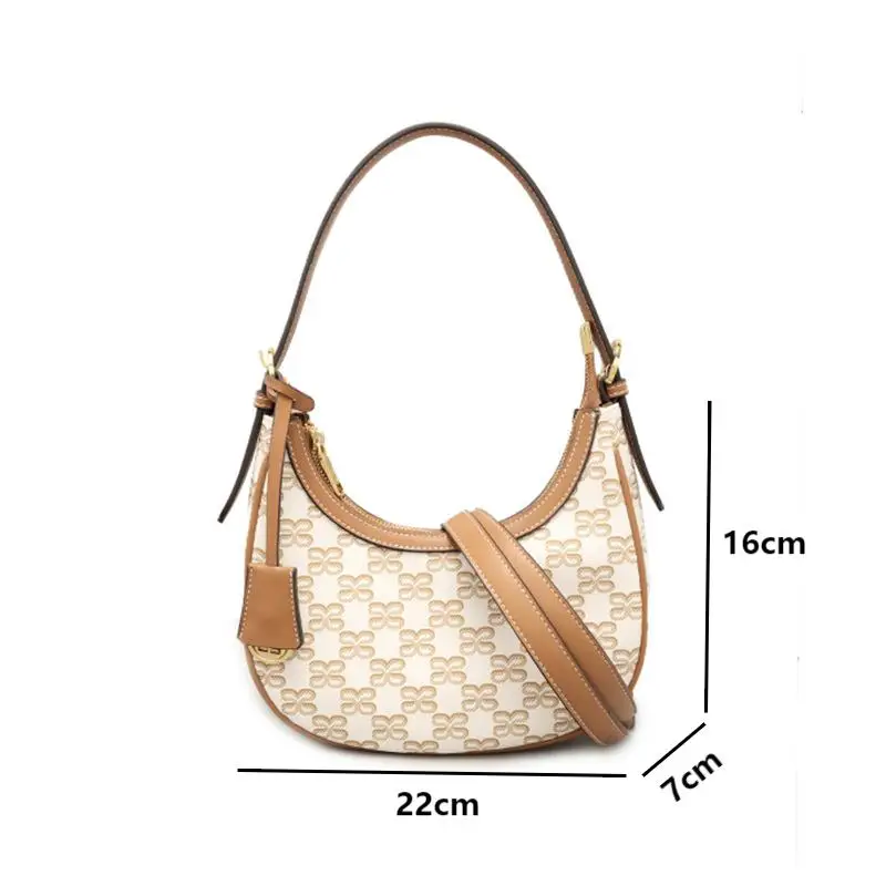 Classic Print Shoulder Crossbody Bags Casual PU Leather Hobo Underarm Bags Luxury Women\'s Clutch Bags Fashion Female Handbags