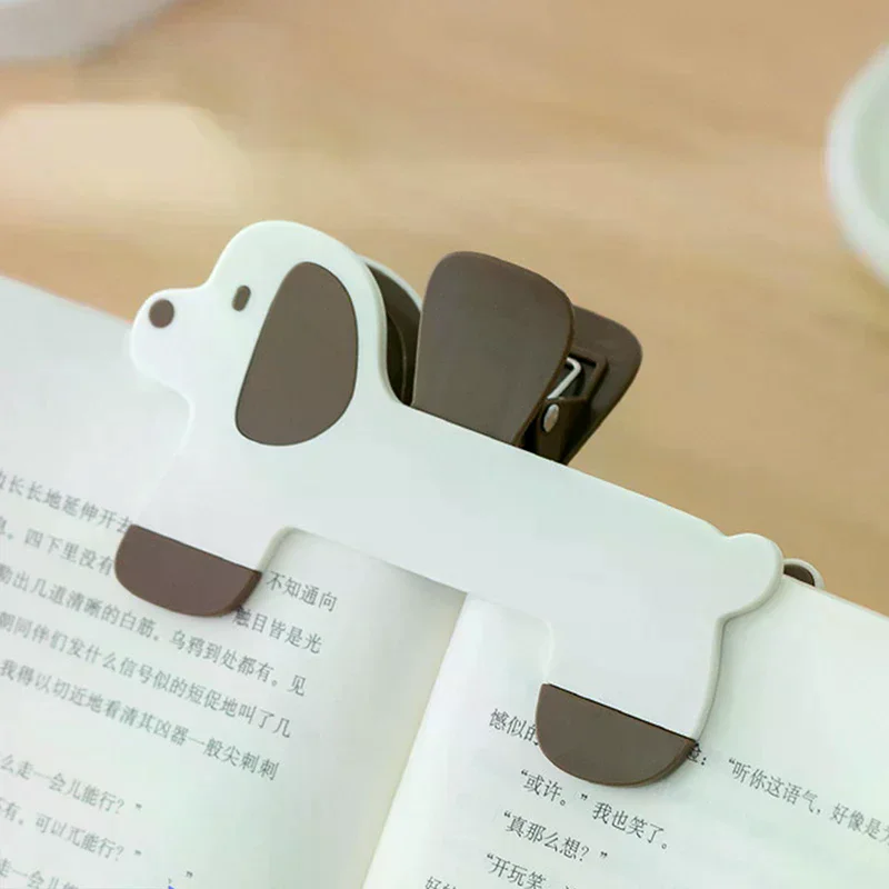 Puppy Shape Plastic Book Clip Simple Reading Auxiliary Fixed Book Clip Bookmark Creative Design Practical Bookstore Note Clip