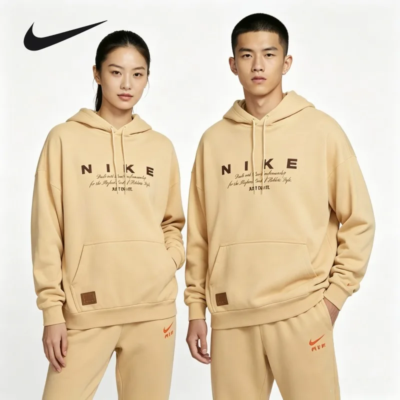 Nike Unisex Cropped Fleece Lined Hoodie Winter Y2K Aesthetic Oversized Warm SweatshirtHQ4745-233 1PCS