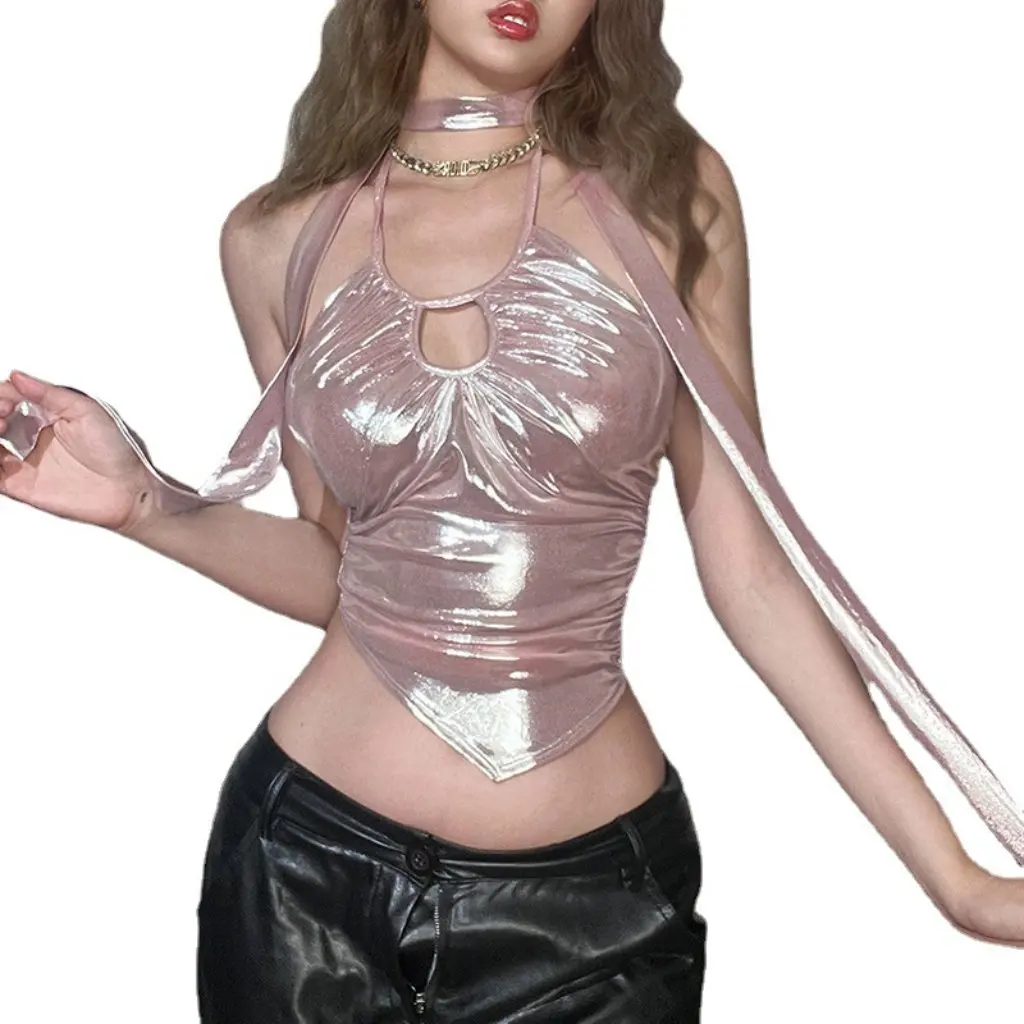 

Women's Solid Color Slim Vest European And American Style Spring Summer Fashion Sexy Backless Neck Design New
