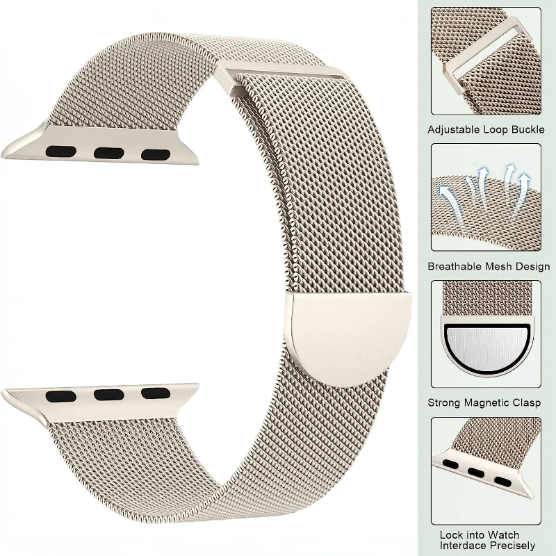 Metalen Band Voor Apple Watch 10 46Mm 42Mm Ultra 49Mm 9 8 7 45Mm 41Mm Magnetische Armband Polsband Voor Iwatch 6 5 4 3 Se 44Mm 40Mm