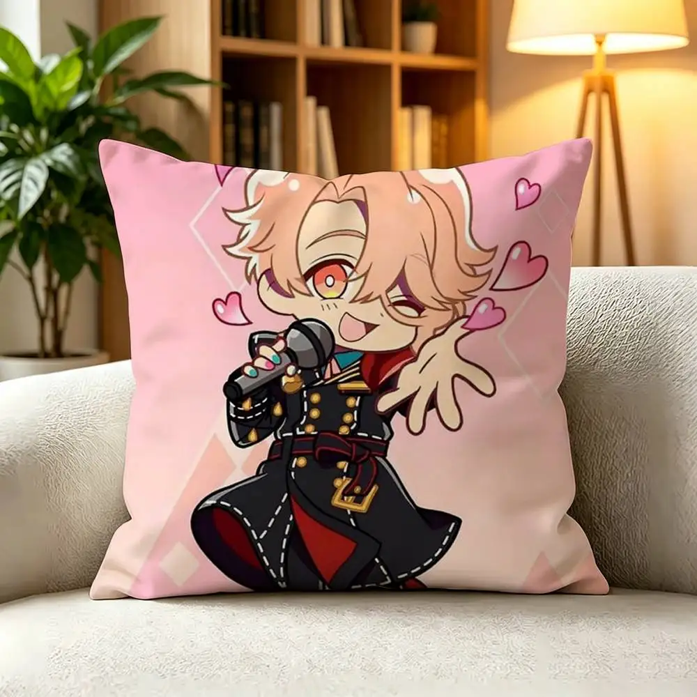 O-Obey Me Seven Demon Brothers Otome Game  Pillow Case Square Double-Sided Sofa Cushion Cover Bedroom Bedside Pillow