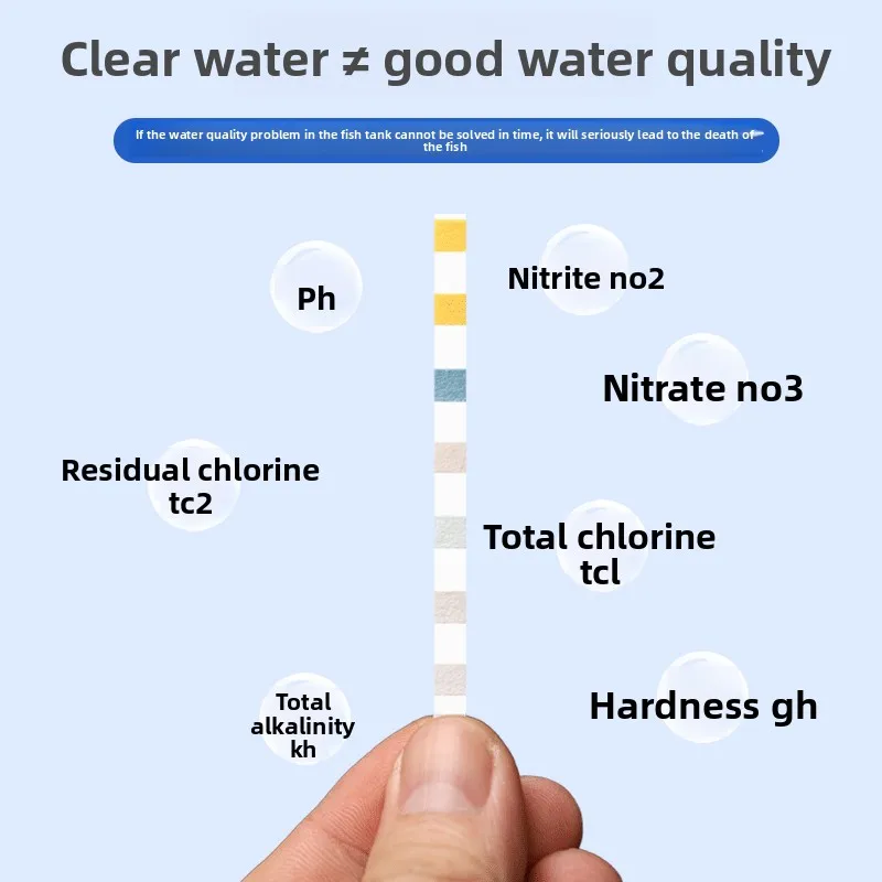 PENISON 7-in-1 Aquarium Test Strips, Water Quality Tester for pH, Chlorine, Hardness, Nitrite, Nitrate, Alkalinity, Fish Tank view 2
