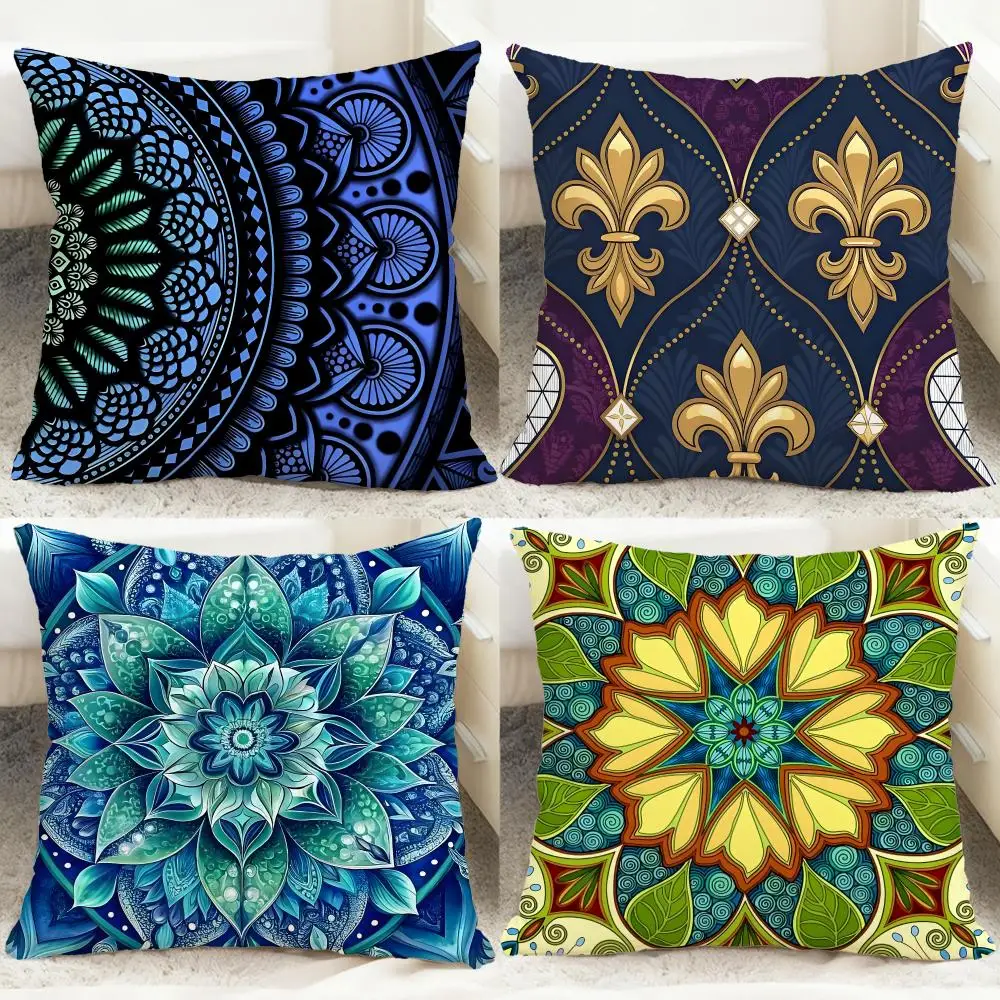 Ethnic Bohemian Pattern Cushion Cover Comfortable Reversible Pillow Cover Ideal for Car Sofa Bedroom & Beyond