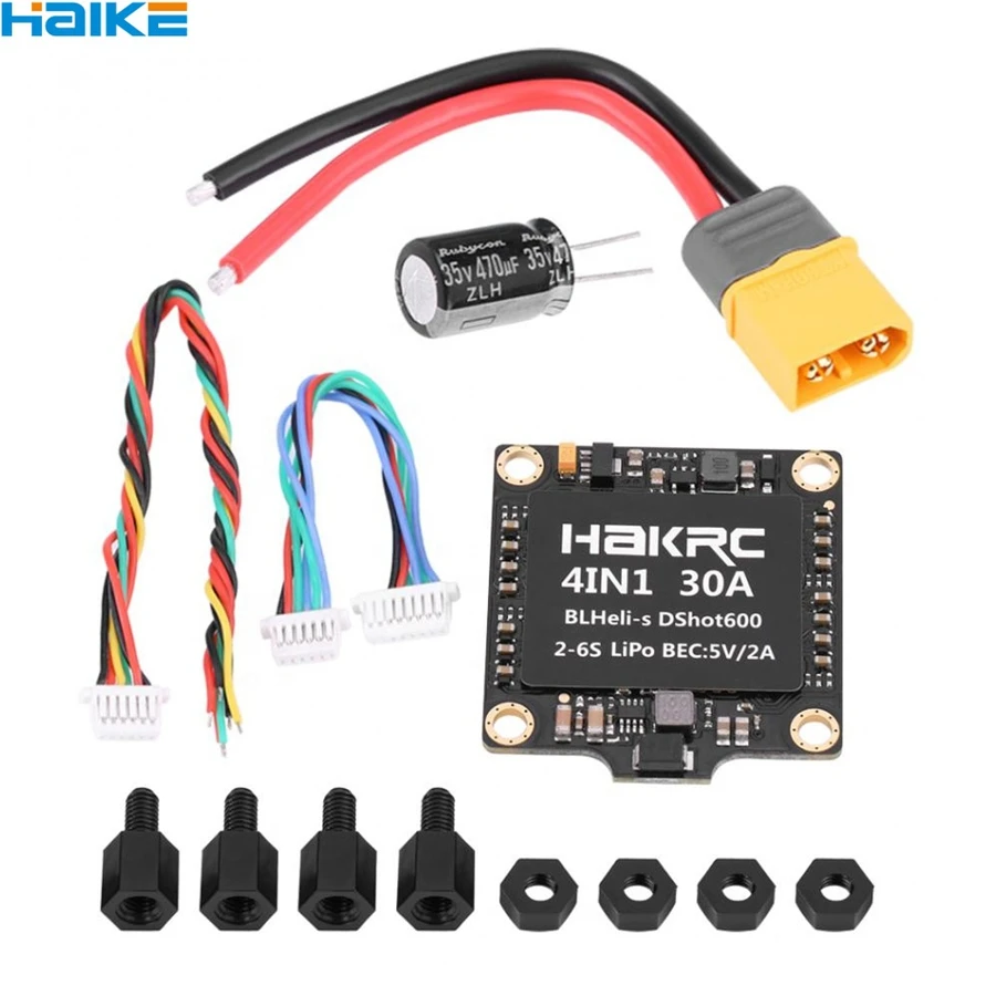 HAKRC 15A 20A 30A 40A 4In1 3-6S Blheli_32 5V 3A BEC Dshot1200 Mini Size ESC for DIY Quadcopter FPV Racing Drone