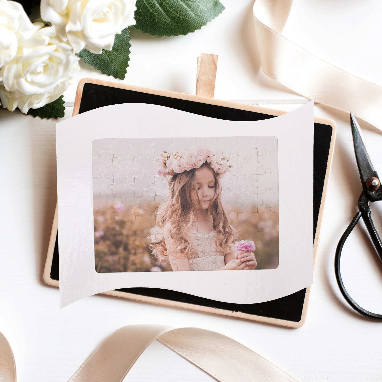 1 Zestaw Pustych Puzzle do Sublimacji DIY Elementy Puzzle do Termotransferu do Sublimacji Rękodzieło Klasowe Zajęcia Domowe