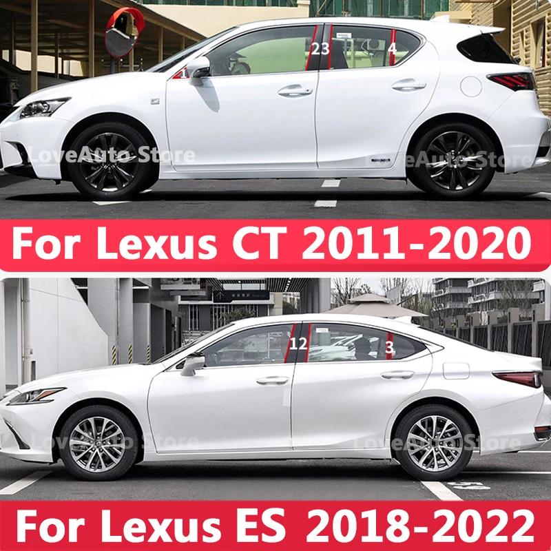 

for Lexus CT200h ES ES300h Car Window Central Column B C Pillar Cover Trim Mouldings Sticker Frame Accessories 2011-2022