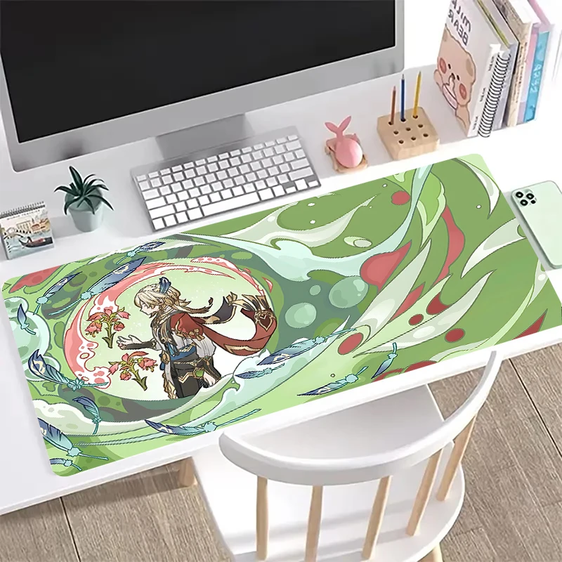 Genshin Big PC Gaming Mousepad, HD Large Keyboard Protection Desk Mats Professional non-slip rubber washable Mause Pad 90x40cm