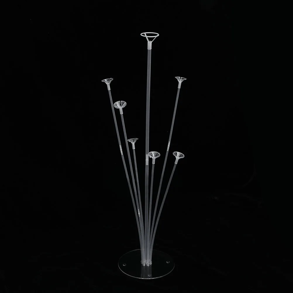 

6Pcs Table Balloon Stand Balloon Support Holder Transparent Plastic Stick Base for Birthday Wedding Party Indoor Outdoor