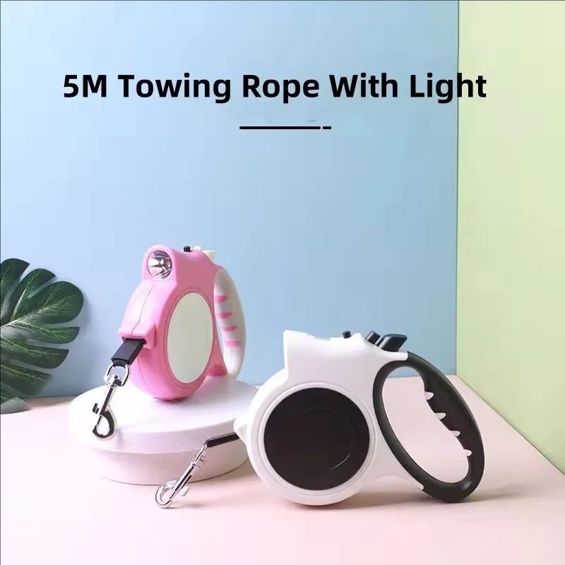 

1 x 5m retractable leash with LED built-in light - Adjustable durable PVC leash for small to medium dogs - Perfect for walking