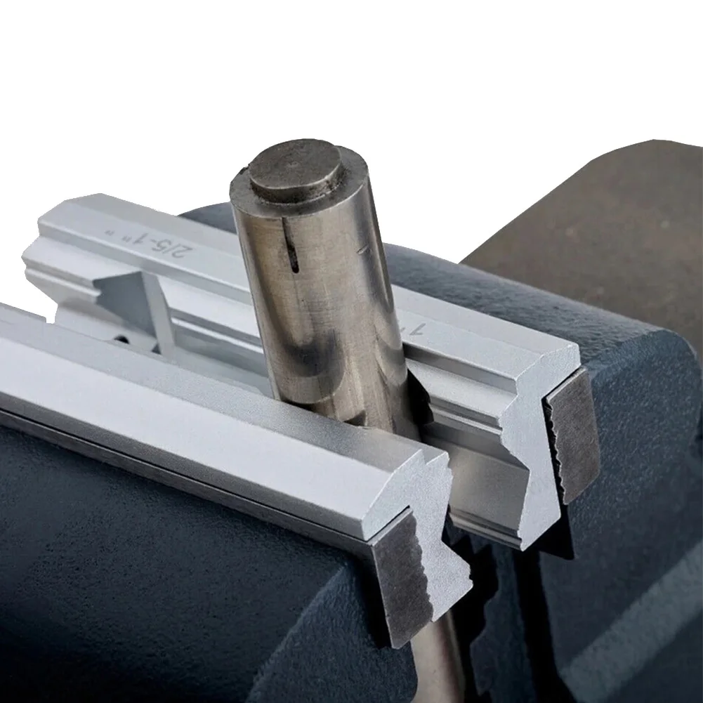 1 Pair V-clip Milling Steel Vise Hard Jaw Fixture V-Type Jaw Aluminum Alloy Single Claw Vise Jaws Clamp Hand Tools 4/5/6/7/8Inch