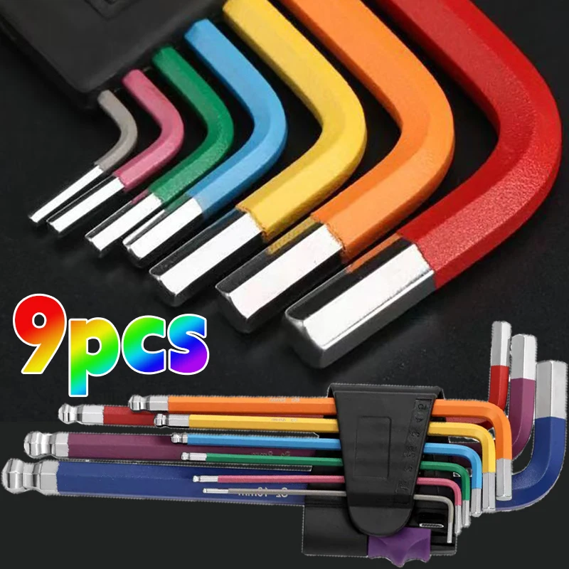 1.5-10mm Allen Key Set L Wrench Kit Allen Screw Long Arm Hex Key Set Hexagon Spanner Hand Tools Bicycle Repair Wrenches