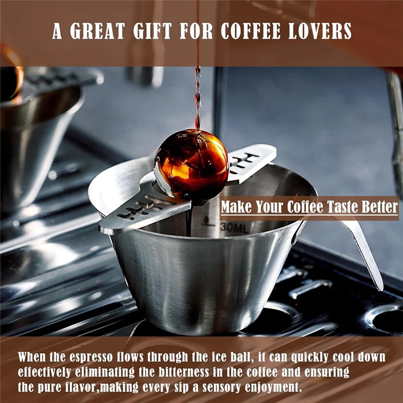 Espresso bola congelada para café expresso ferramenta de resfriamento de aço inoxidável bola refrigeradora/esfera de gelo, café expresso coole