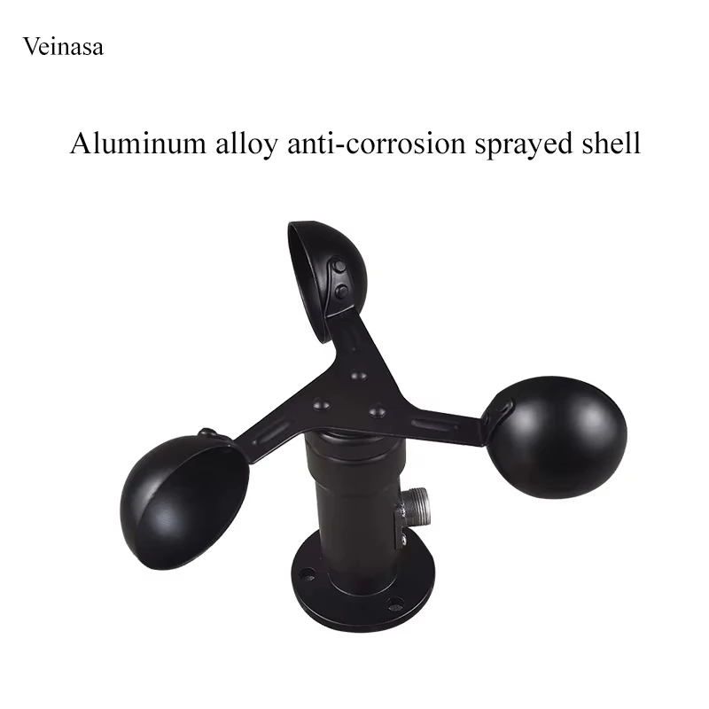 

Veinasa XS-WSS02-24V-RS85 Aluminum Alloy Wind Speed Sensor 0-32.5m/s Crane Anemometer for Arduino Weather Station 1 Year