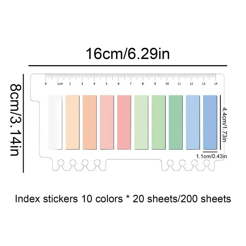 Sticky Index Tabs 200pcs Page Markers Sticky Notes Writable Tabs Enhances Reading Experience Text Strips For Students And