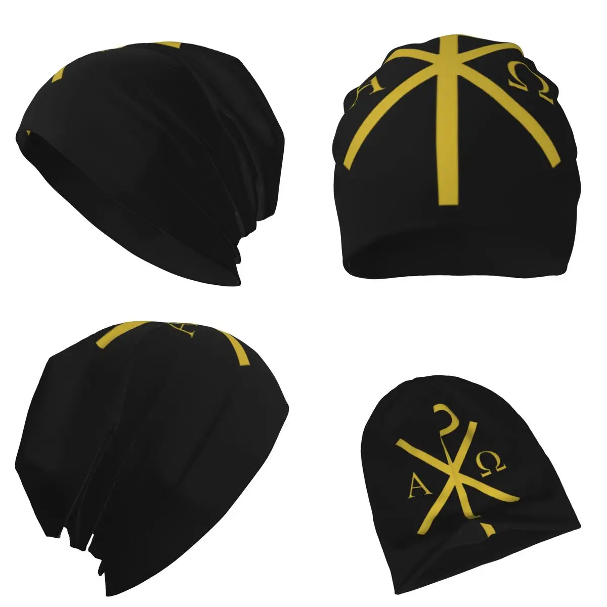 Sign Of Christ, Chi Rho, Christogram Warm Knitted Cap Hip Hop Bonnet Hat Autumn Winter Outdoor Beanies Hats for Unisex Adult