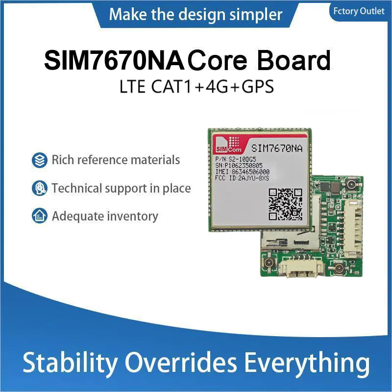 SIMcom SIM7670NA SIM7670NA-MNGV SIM7670NA-LNGV CAT1 Core Board, chip Qualcomm, mendukung Data + GNSS (opsional) tanpa suara.