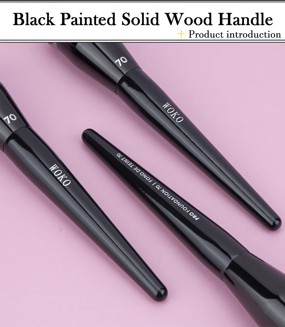 Flat Top Foundation Make-up-Pinsel, flach abgewinkelt, Kunsthaar, Gesichtskontur, Foundation, flüssige Creme, Bronzer, Polier-Make-up-Werkzeug – Detail 13