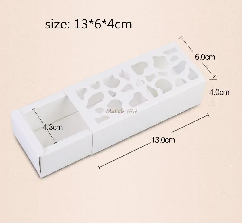 20pcs/lot-13*6*4cm  White Short Hollow Macaron Box Cupcake Muffin Cookie Dessert Chocolate Cake Box Party Gift Packaging Boxes