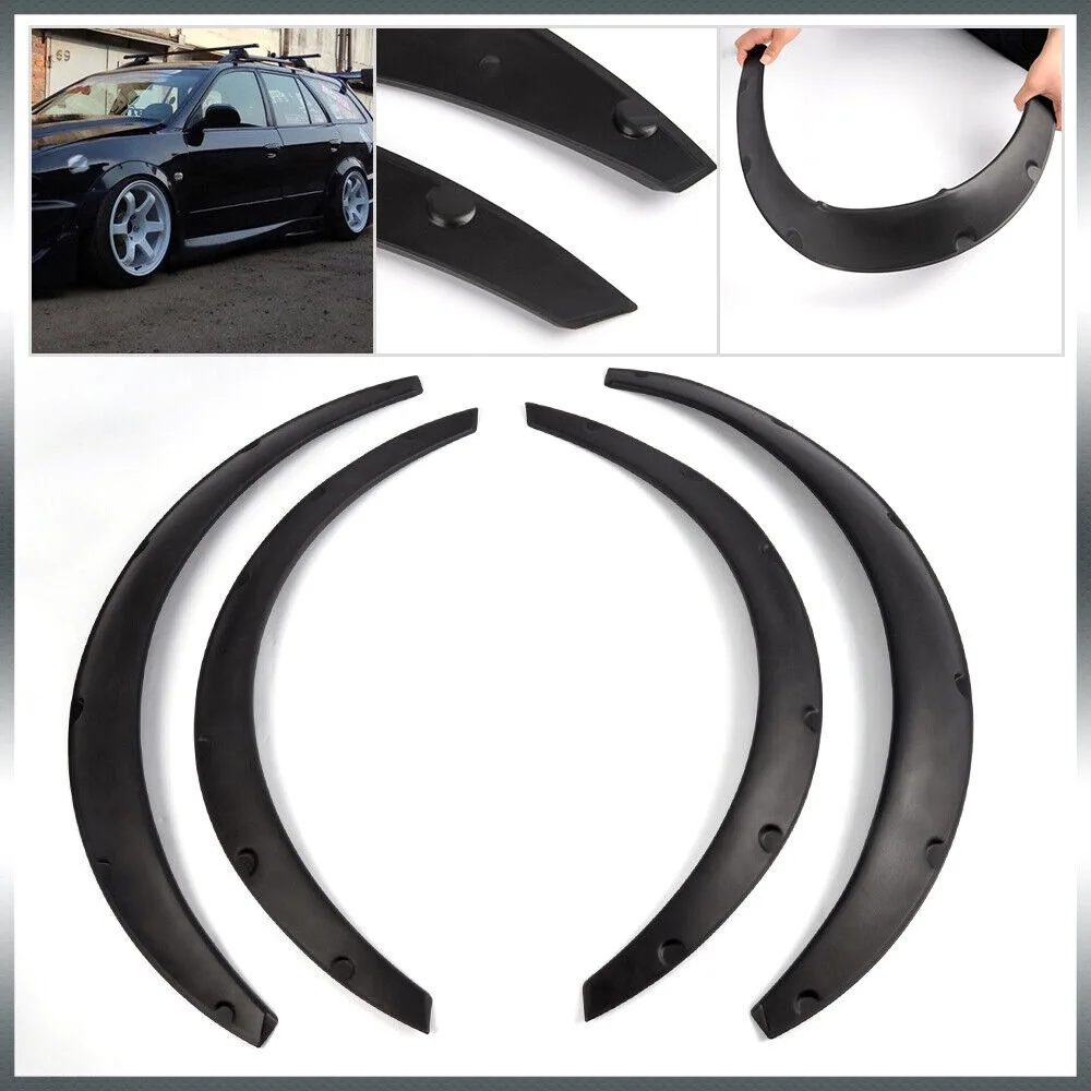 

4Pcs Universal Fender Flares Extra Wide Body Flexible Car Wheel Arches United States