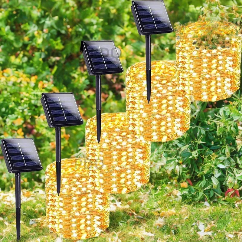 Solar String Light Outdoor Garden Fairy Lights  Twinkle Waterproof Lamp  Christmas Party Decor 7m/12m/22m/32m/52m/102m Psd Luces