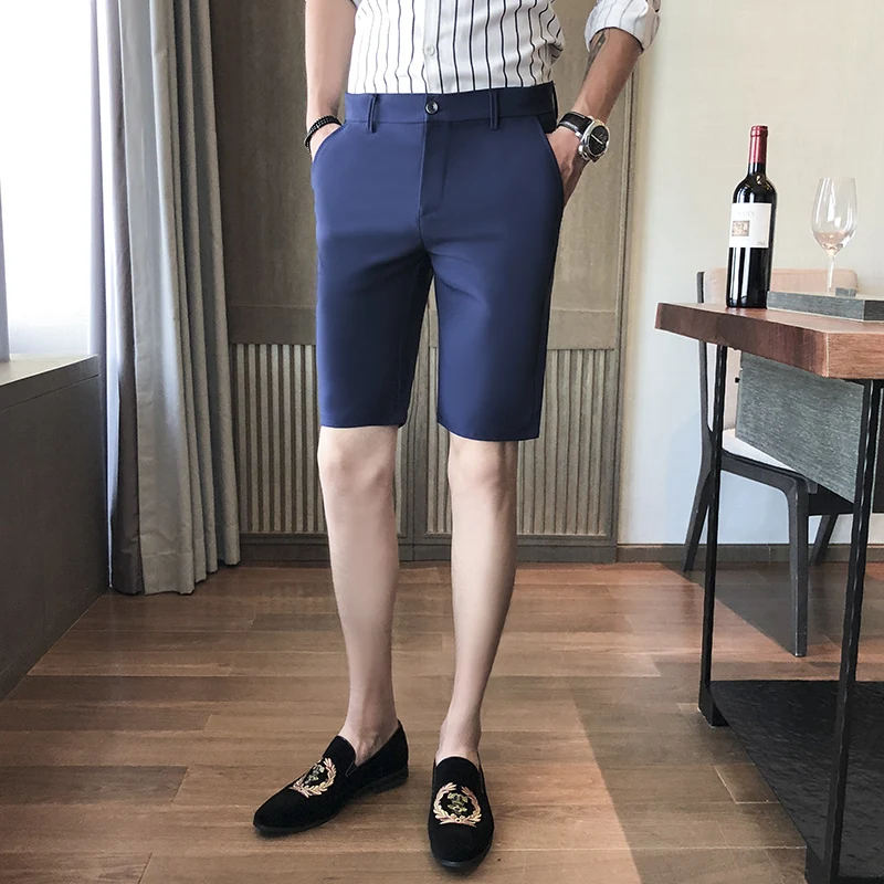 Selling Summer Thin Man Casual Shorts Fashion Slim Thin Solid Color High-quality Breathable Male Blazer Five Points Pants