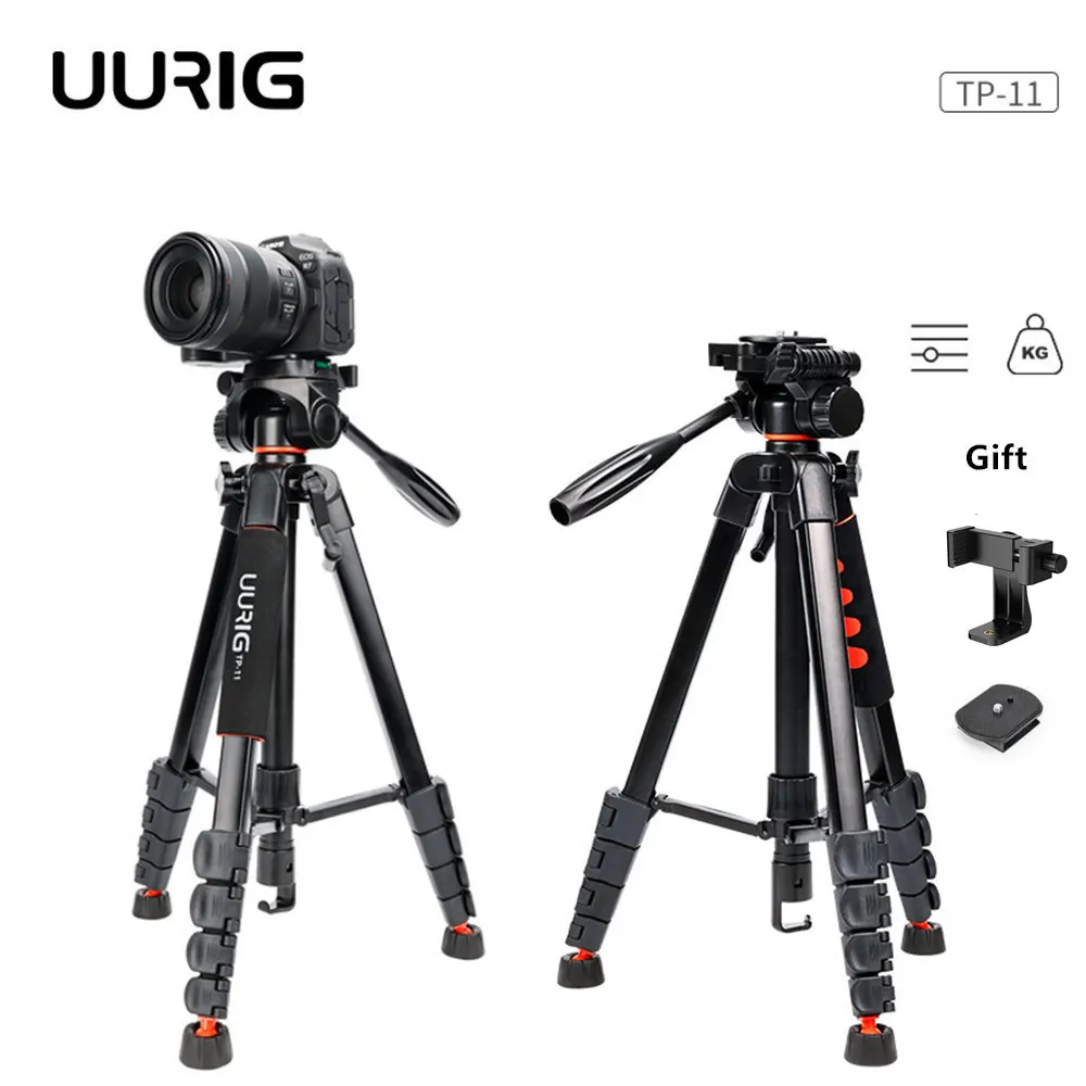 

UURIG 170cm Camera Tripod Stand Aluminum Alloy Travel Tripod DSLR Camera Smartphone Tripod Monopod W Arca Swiss Plate Ball Head