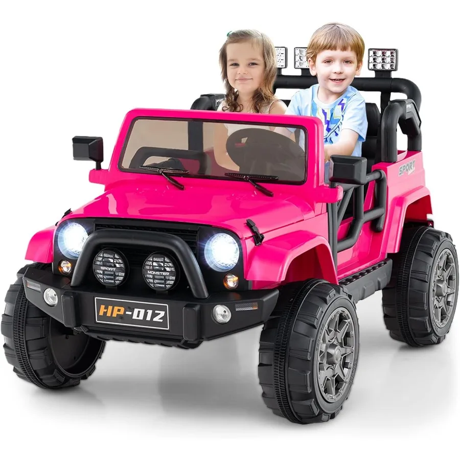 ركوب بمقعدين على شاحنة 12 فولت مركبة كهربية تعمل بالبطارية مع شاشة عرض طاقة للتحكم عن بعد وأضواء LED تعليق القصة S #1