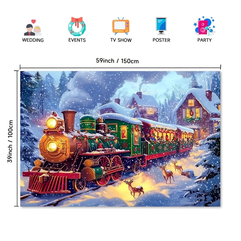 نسيج Polar Express Christmas - سهل التعليق لتزيين العطلات، مناسب للاحتفالات الاحتفالات