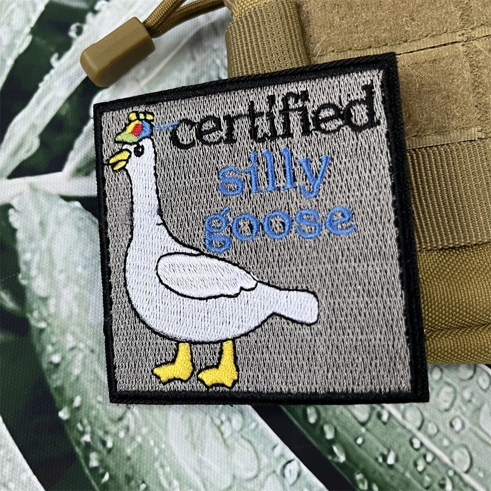 Certified Silly Goose Morale Badge Patches Tactical Backpack Hook and Loop Embroidery Stickers