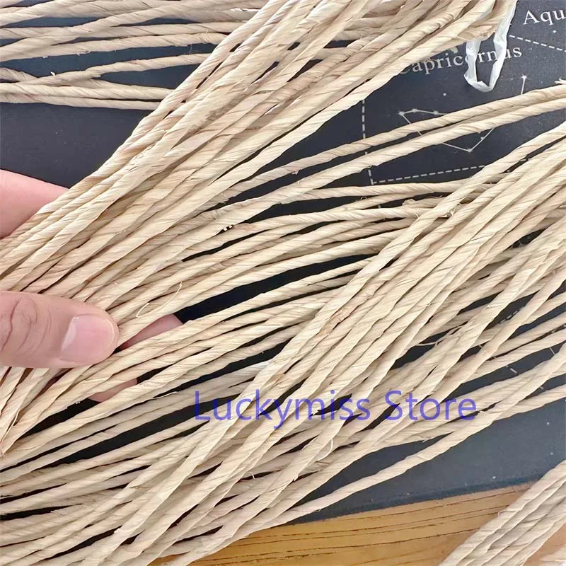 45 Meters Natural Raffia Rope Love Grass Rope Decorative Twine for Gift Wrapping Bouquet DIY Handmade Crafts Wedding Party
