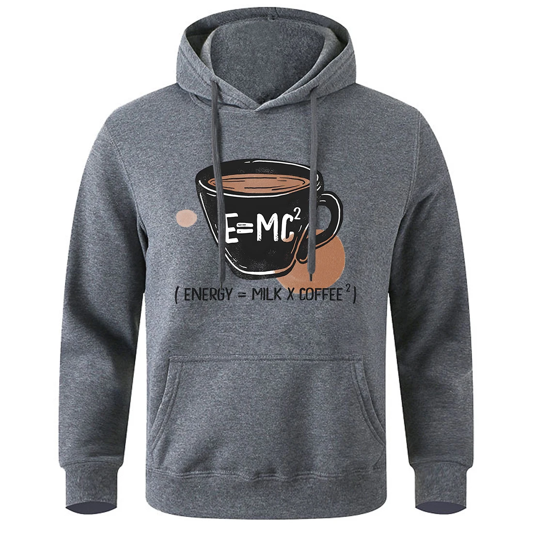 Coffee And Milk Bring Energy Printing Male Tracksuit Cotton Chic Hoodie Trendy Round Neck Sportwear Oversized Stylish Clothes