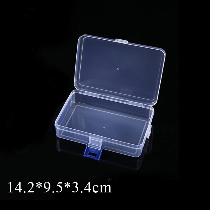 Small Boxes Rectangle Clear Plastic Jewelry Storage Case Container Packaging Box Earrings Rings Beads Collecting Home Organizer