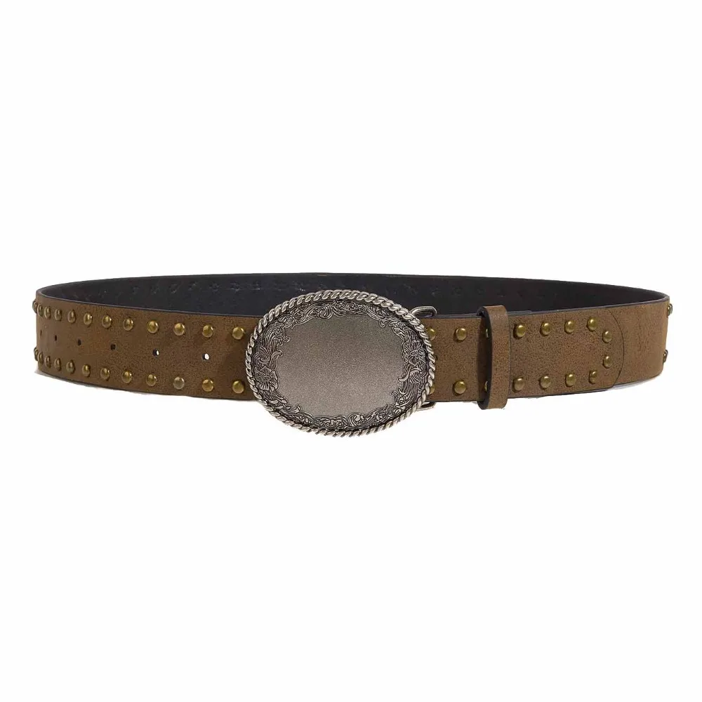 

Vintage Metal Buckle Retro Rivet Waist Belt Vintage Printed Alloy Punk Style Belt Y2k Egirl Style Jeans Waistband Female
