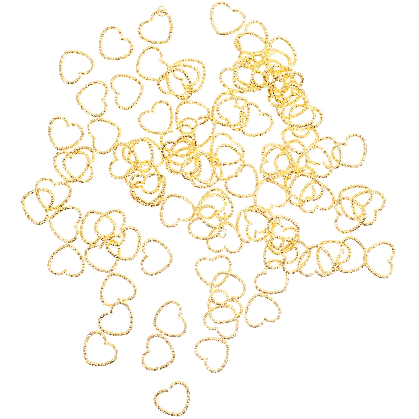 

100pcs Golden Heart Link Charms Jump Rings Connectors For Diy Jewelry Making Keychain Earring Craft Supplies Metal Rings