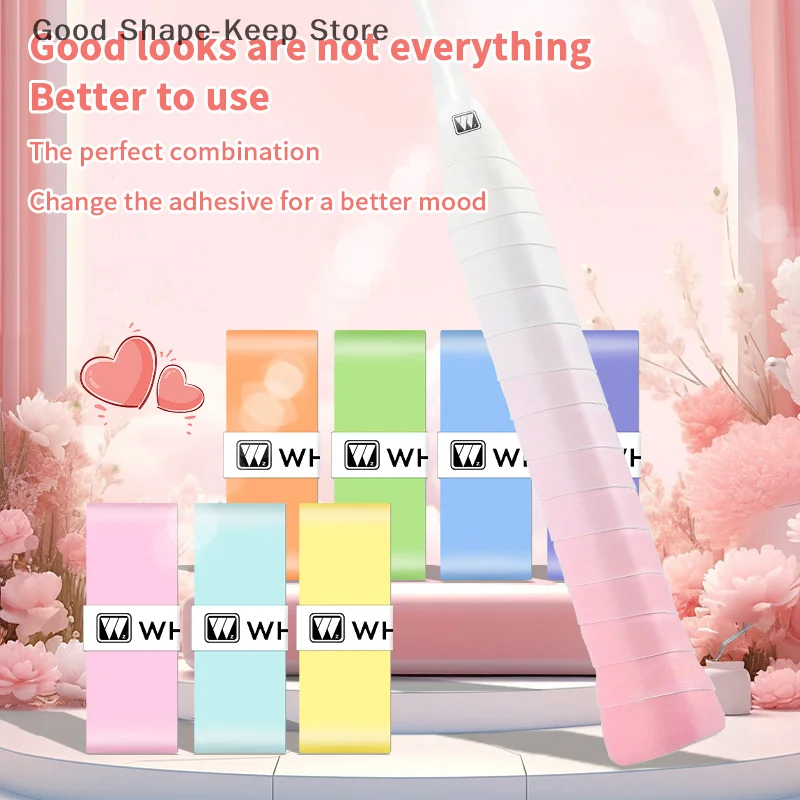 1PC Gradient Color Sweat-Absorbent Tennis Racket Overgrip Tapes Shockproof Anti-Slip Sweat Band For Badminton Pickleball Racket