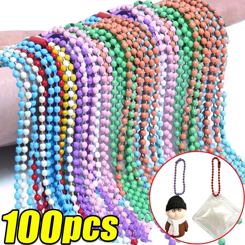 10/20/50/100pcs Ball Bead Chains Fits Key Chain/Dolls/Label Hand Tag Connector For DIY Bracelet Jewelry Making Accessorise 